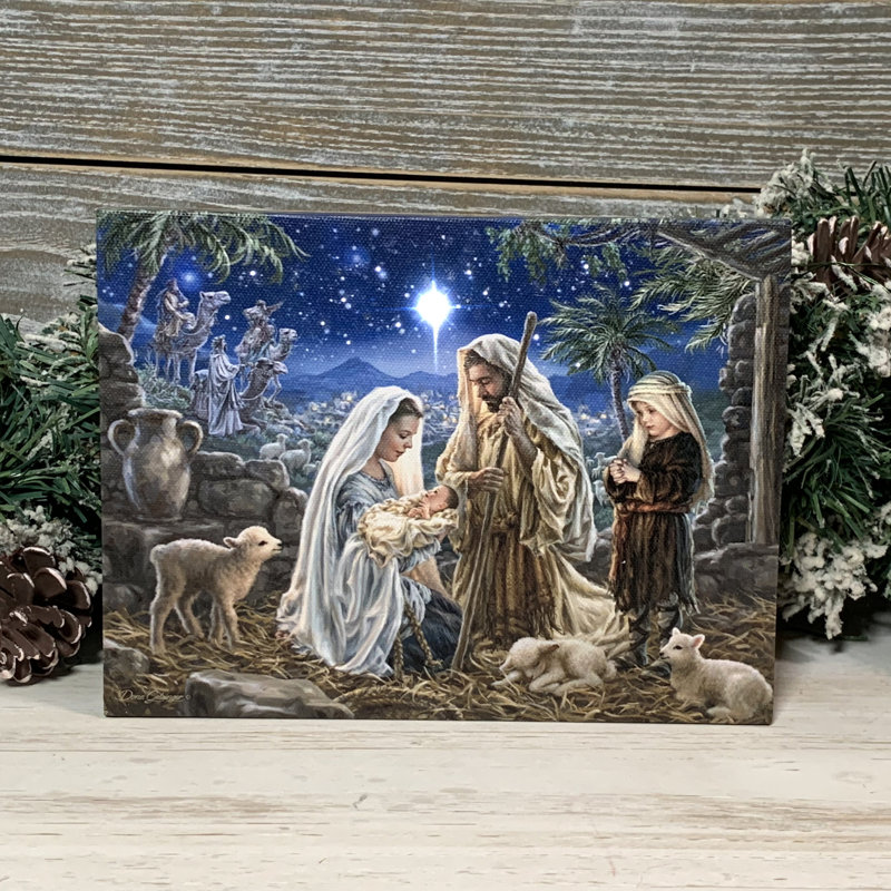 «Let Us Adore him», mini toile de fond avec chevalet 8 x 6