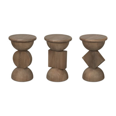 Romeo Solid Wood Top End Table Set