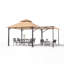 Gazebo de terrasse extérieure de 4,88 m x 3,05 m avec auvent latéral étendu et canopée à double niveau-136922238