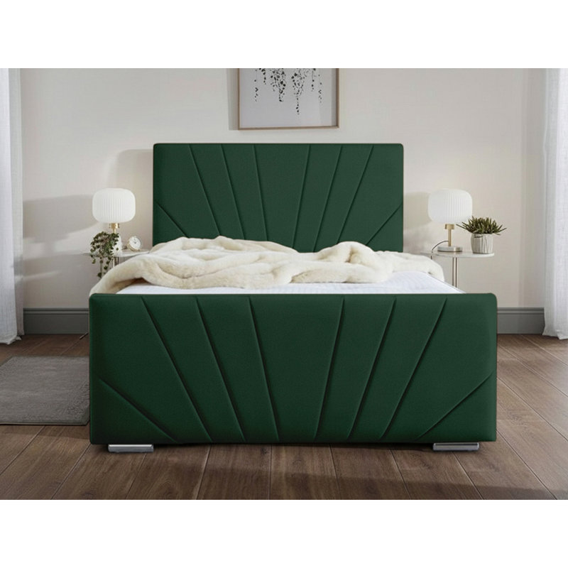 Ebenezer Upholstered Bed Frame, Single (3'), Emerald