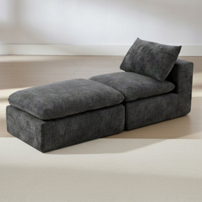 Upholstered Chenille Chaise Lounge Indoor – Deep 60" Seat, High-Density Foam & Pocket Springs, No Assembly Needed by Wrought Studio