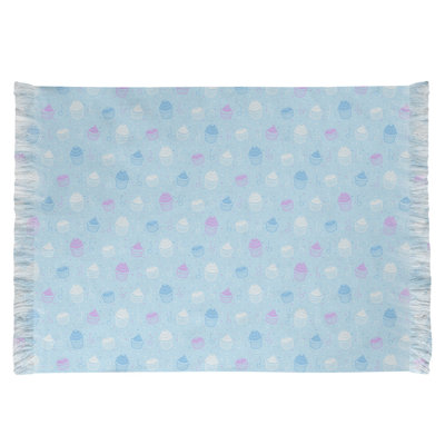 Tapis petits gâteaux à rayures bleu area Mcguigan