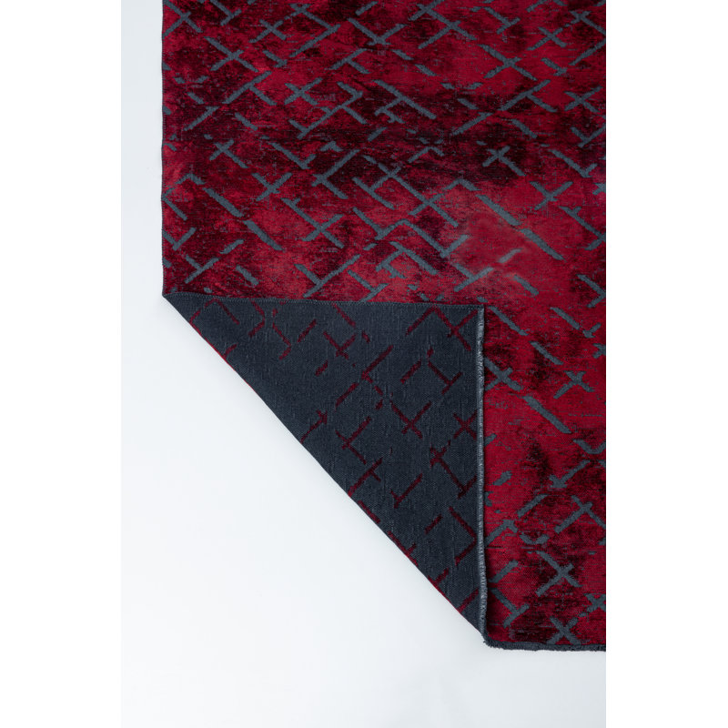 Rapture Red/Gray Luxury Area Rug, Rectangle 7'10" x 11'2"