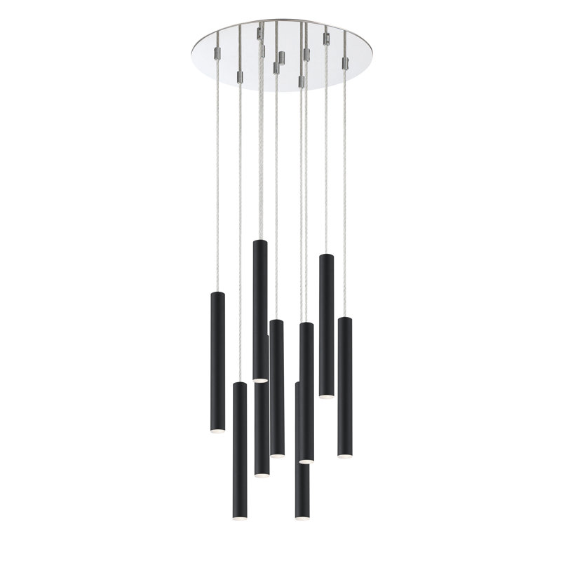 Bowning 9 - Light LED Cluster Pendant, Matt Black