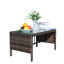 Table basse d'extérieur 1 table basse avec verre trempé transparent