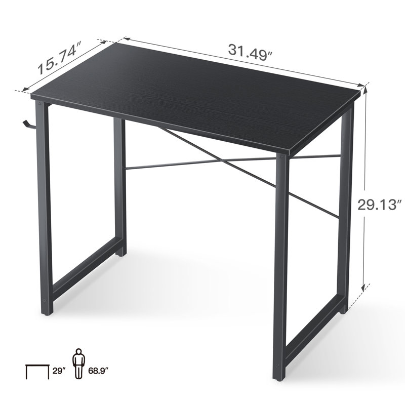 Bureau, Noir / noir, H 29,13 po x l 31,5 po x P 15,74 po