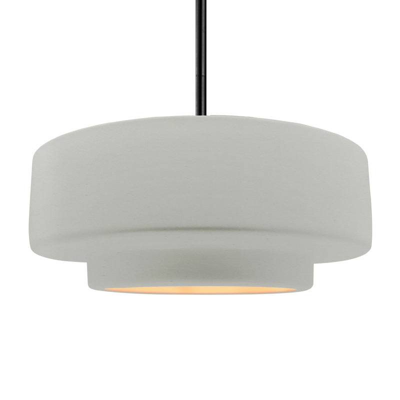 Luminaire suspendu à 1 lumière Meydan, Blanc mat / or champagne / laiton, H 6 po x l 16,25 po x P 16,25 po, Matte Black
