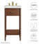 Ensemble de meuble-lavabo simple 18 po avec plateau en céramique Modway Zaire-94387489-94387490