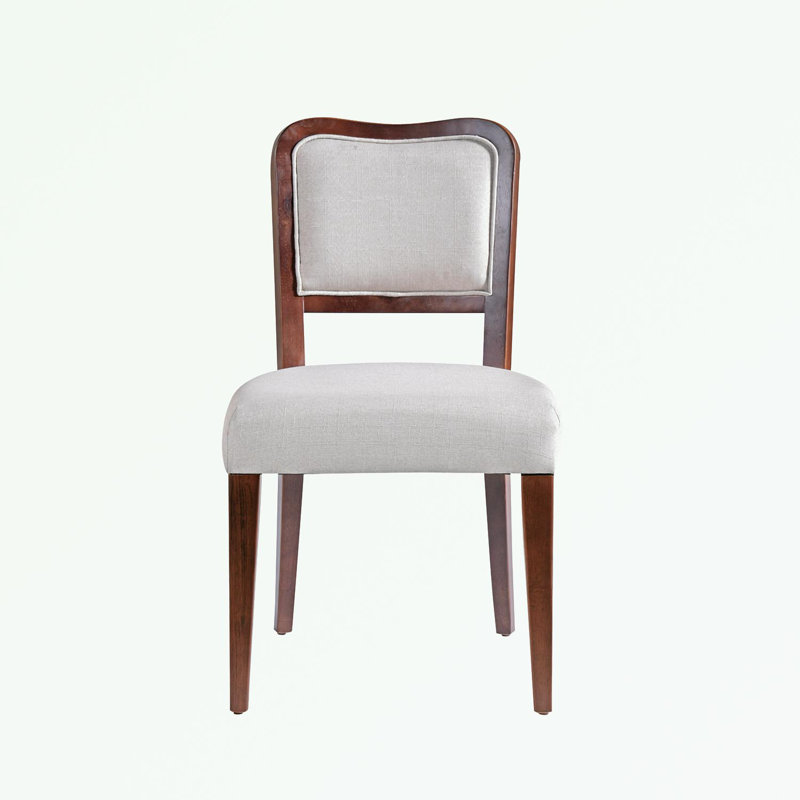 Ensemble de 2 chaises d'appoint rembourrées avec pieds robustes et lignes courbes