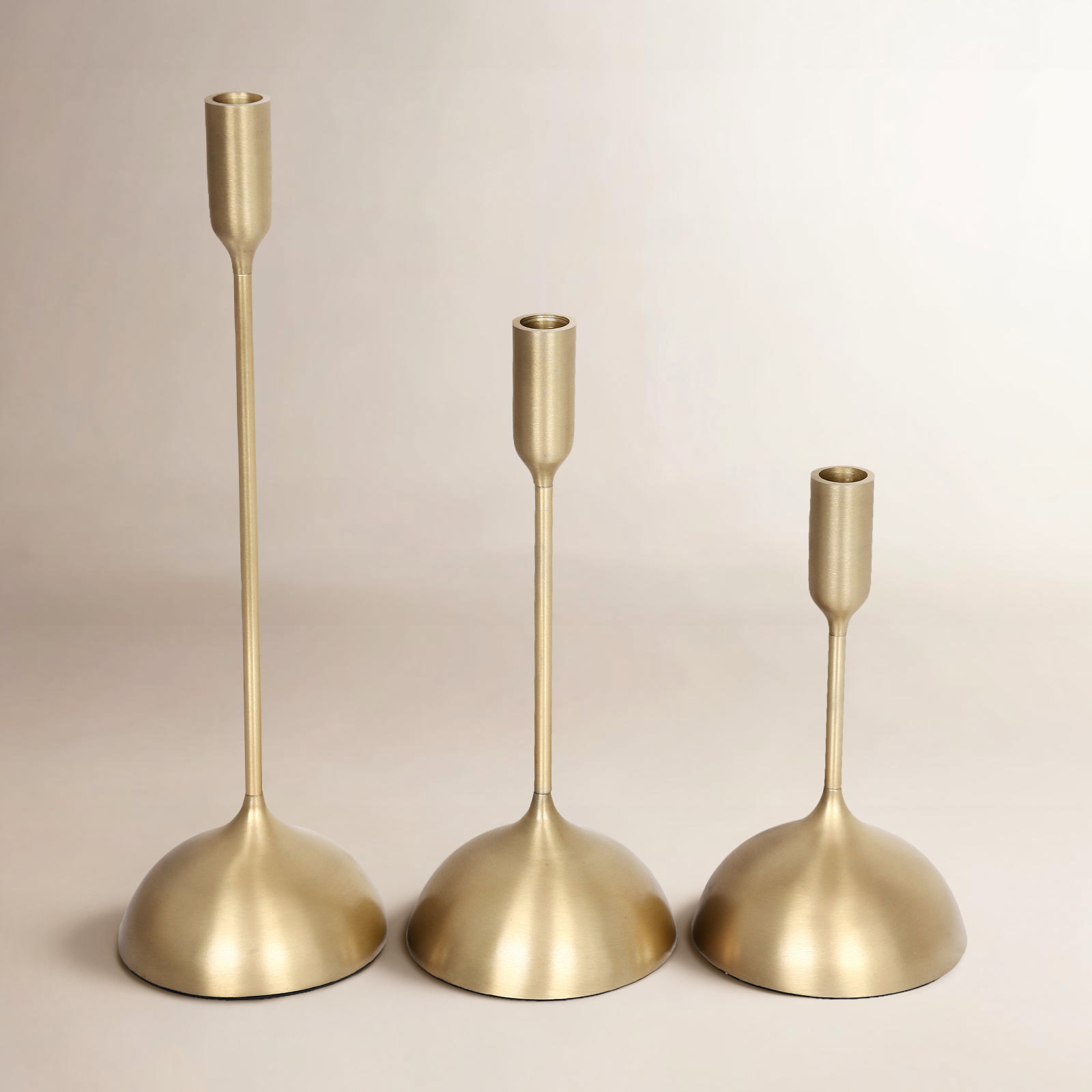 Mortola 3-Piece Metal Candlestick Set