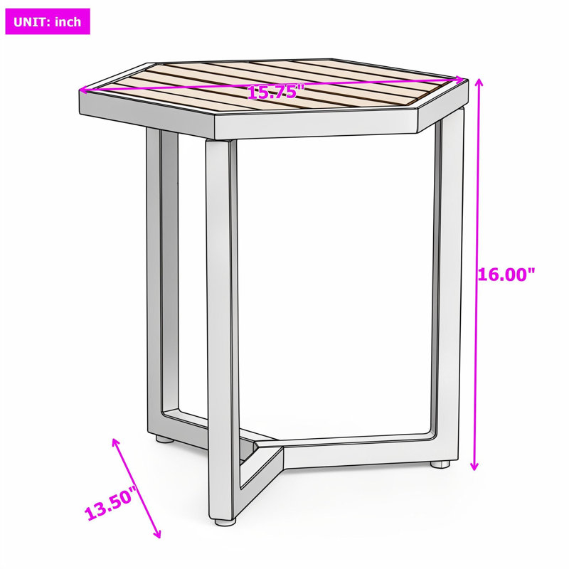 Table d'appoint industrielle d'extérieur