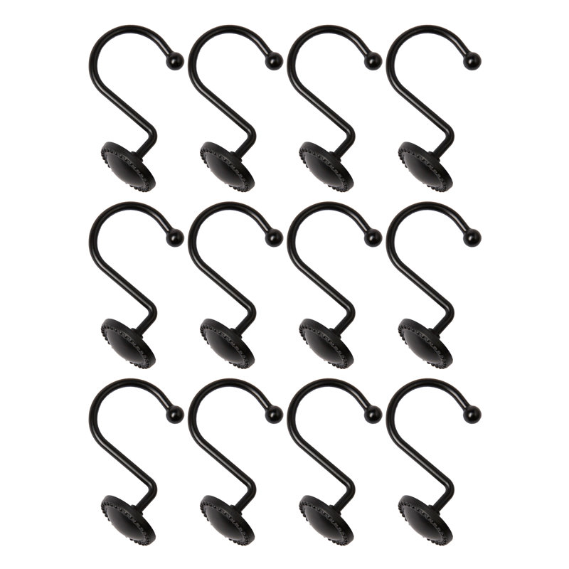 Zinc Shower Curtain Hook, Black