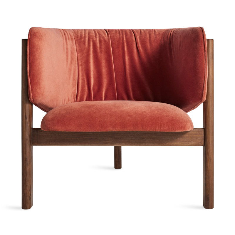 All In Lounge Chair, Tomato Velvet, Brown