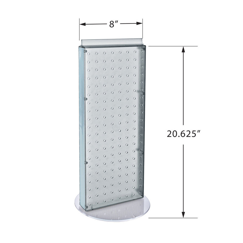 Sleek Green Translucent Plastic Pegboard Counter Display 8"W x 20.75"H