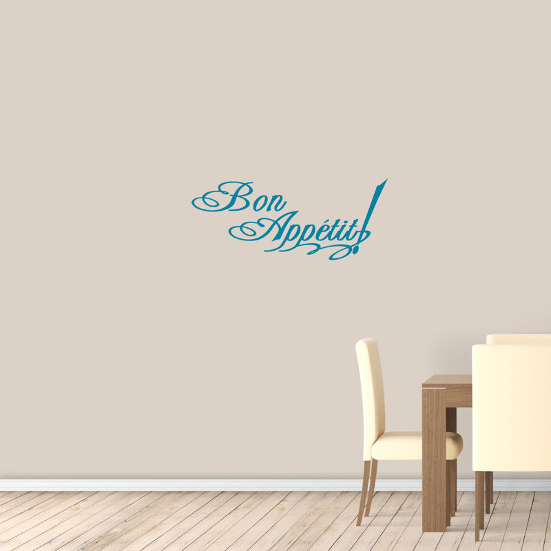 Décalcomanie murale bon appetit, Bleu sarcelle, Oui