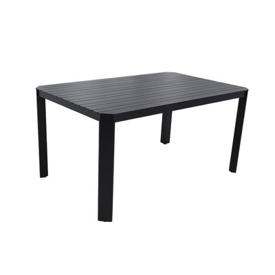 Rust-Proof Aluminum Patio Dining Table with Umbrella Hole & Adjustable non-slip foot pads