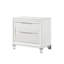 Table de chevet 2 tiroirs Pearl White avec pieds en cristal acrylique