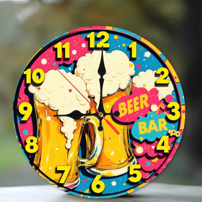 horloge de chopes à bière colorées