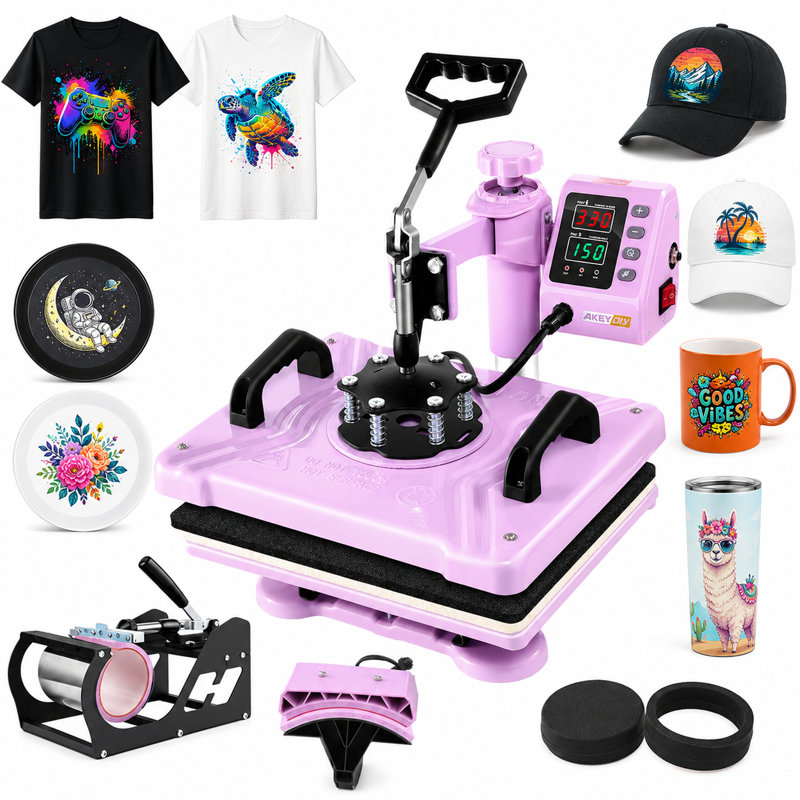 5 in 1 Heat Press Machine for t Shirts Professional Swing Away Heat Press Digital Combo 12" x 15" 360-degree Rotation Shirt Press Machine Sublimation