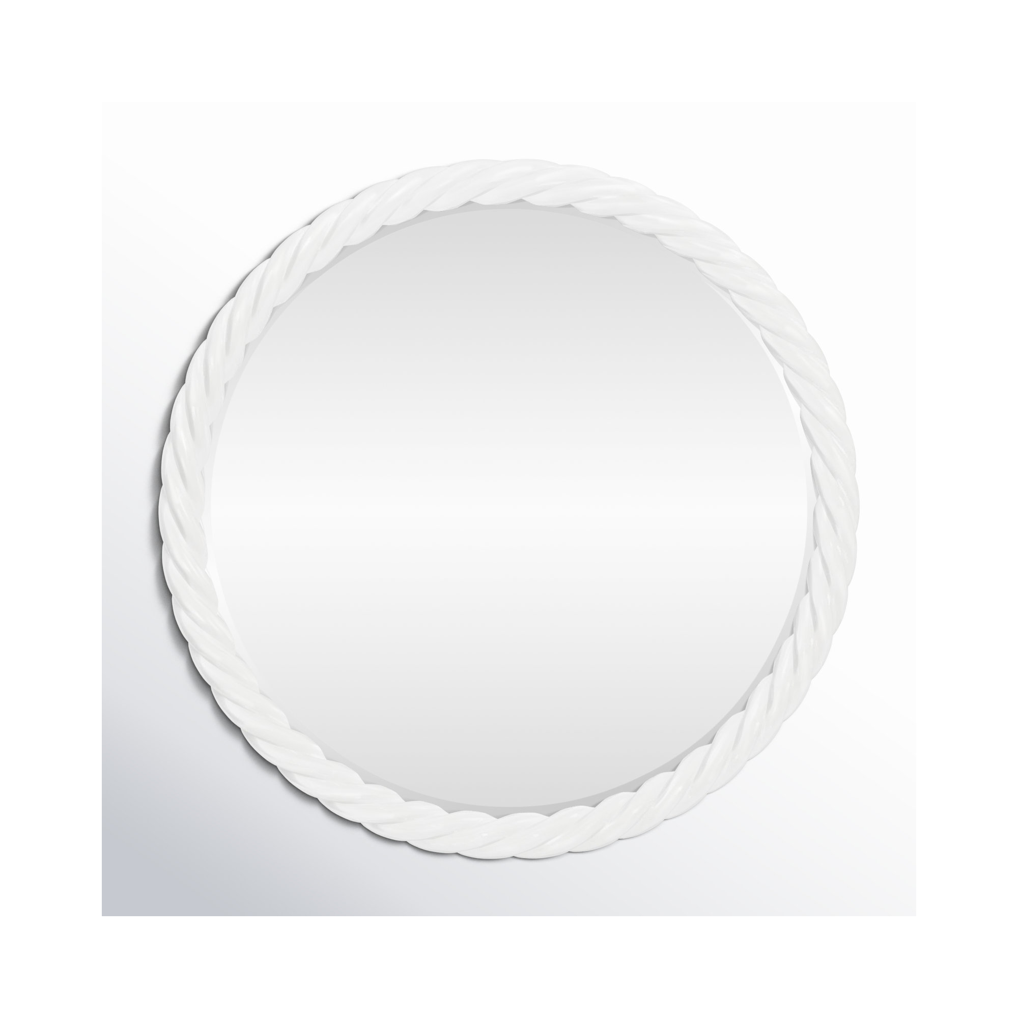 Mara Round Mirror, White