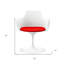 Chaise de salle à manger rembourrée rouge et blanche