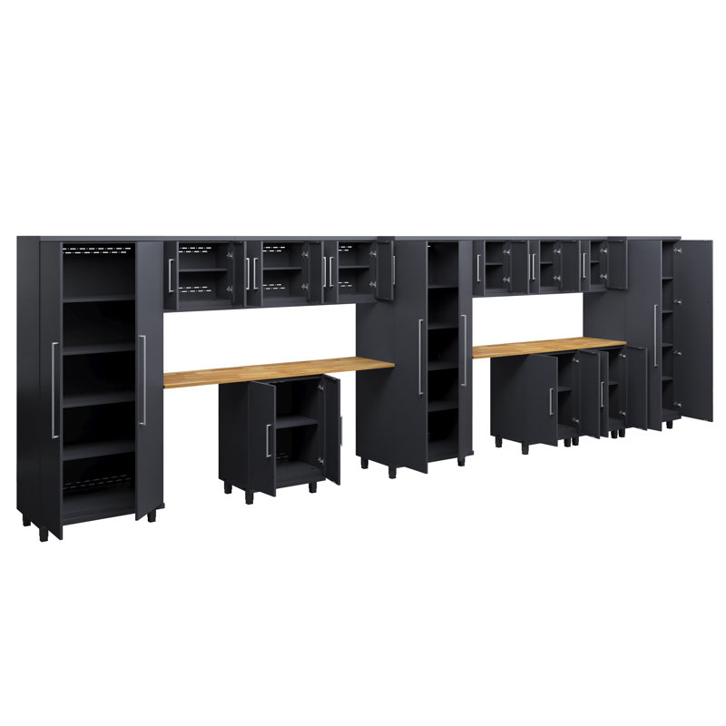 Ensemble 14 pièces Prestige: base et mur, Noir / brun