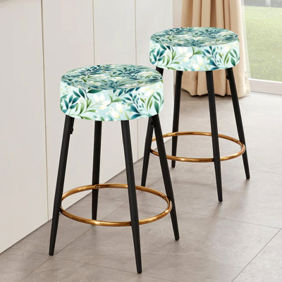 Ensemble de 2 tabourets de bar style tropical