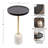 Mango Wood and Marble Round Side Table