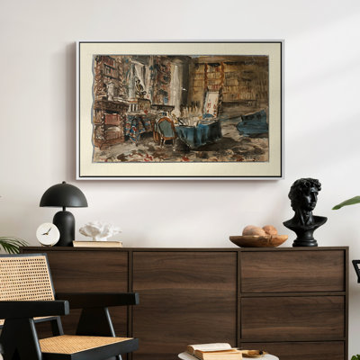 Cabinet de Flaubert à Croisset, 1874 - Georges-Antoine Rochegrosse, toile tendue avec châssis