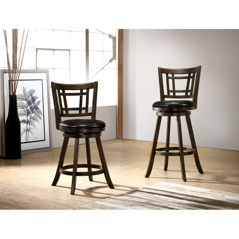 Tabouret pivotant de 30,12 po Immanuel, Cerisier brun