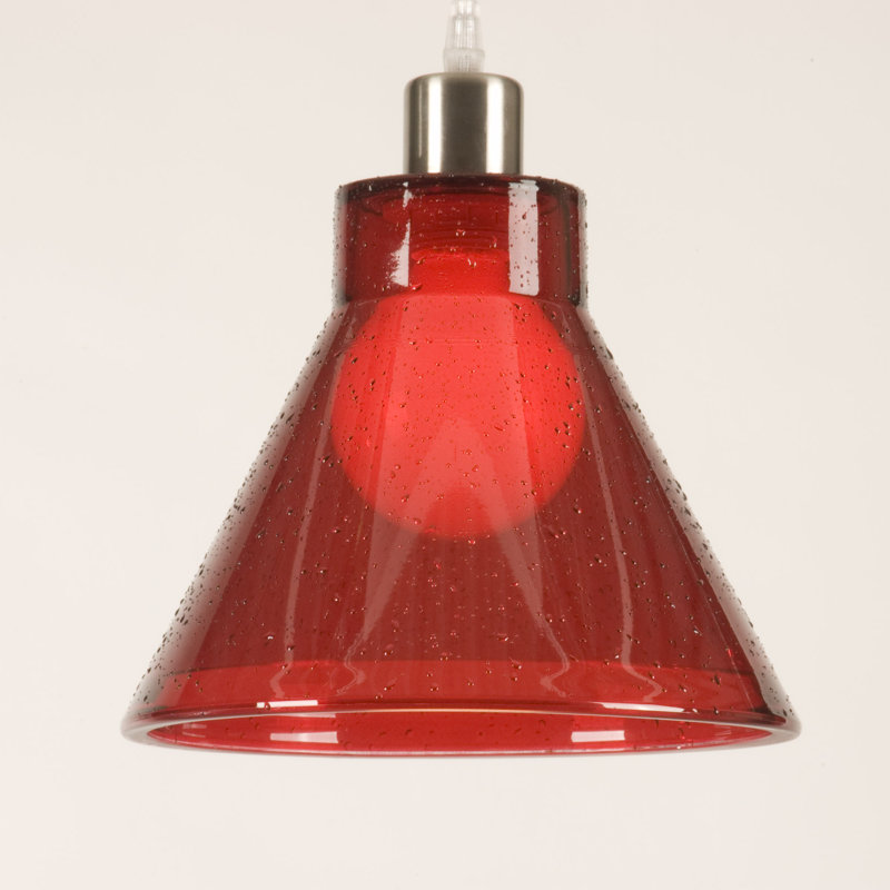Glass Bell Pendant Shade, Red