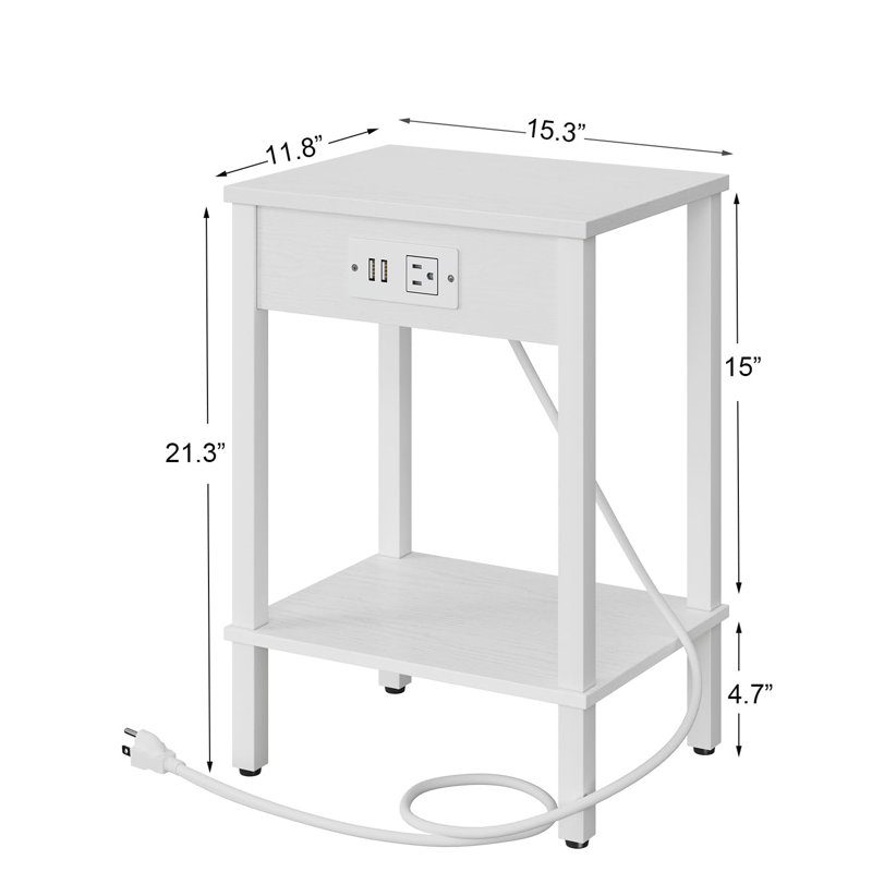 Ayren End Table Set, White