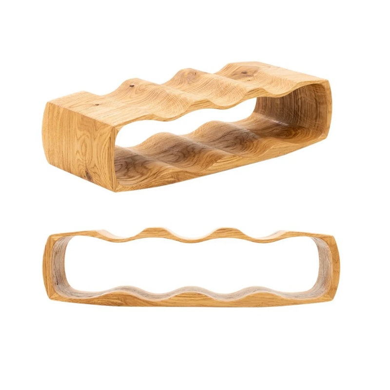 Kerrie Solid Wood Tabletop Wine Bottle Rack Clear