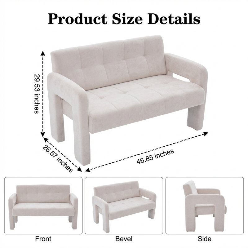 Fauteuil double moderne avec design ergonomique et rembourrage en mousse haute densité