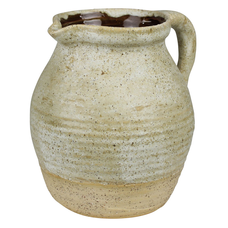 Umbria Pitcher, Ceramic, White