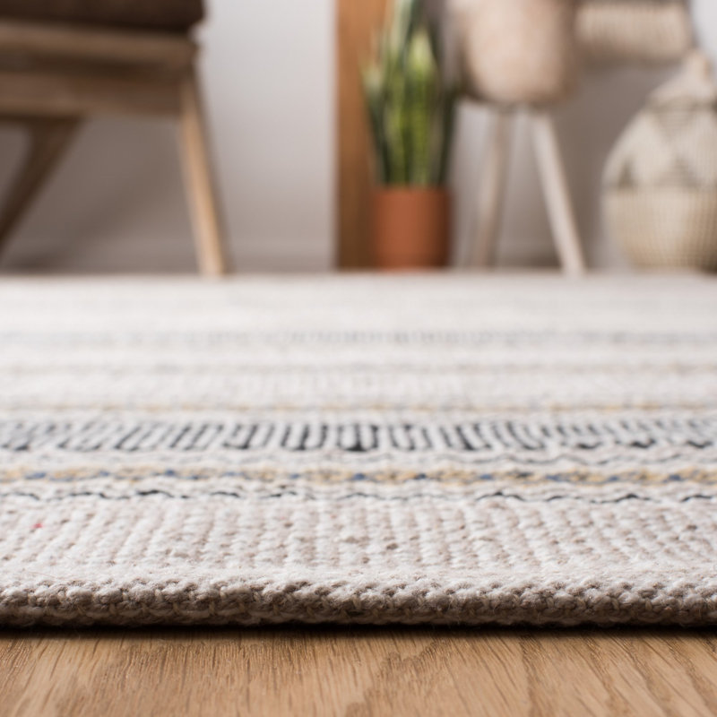 Breckenridge Hand Woven Cotton Striped Rug, Rectangle 3' x 5'