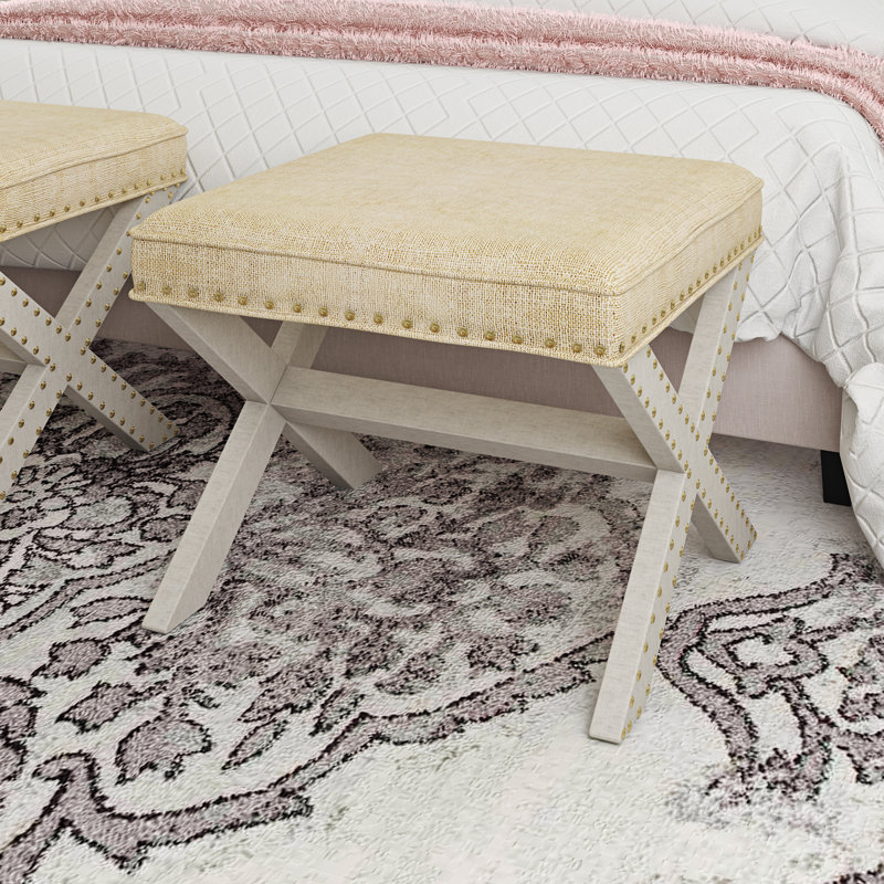 Vernon Square Solid Colour Standard Ottoman, Taupe
