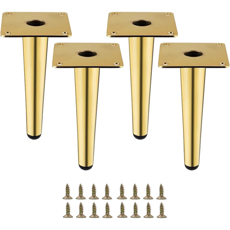 Heavy Duty Metal Furniture Legs For Sofa Cabinet Chair Replacement - Set Of 4 Straight Modern Design Durable DIY Feet
