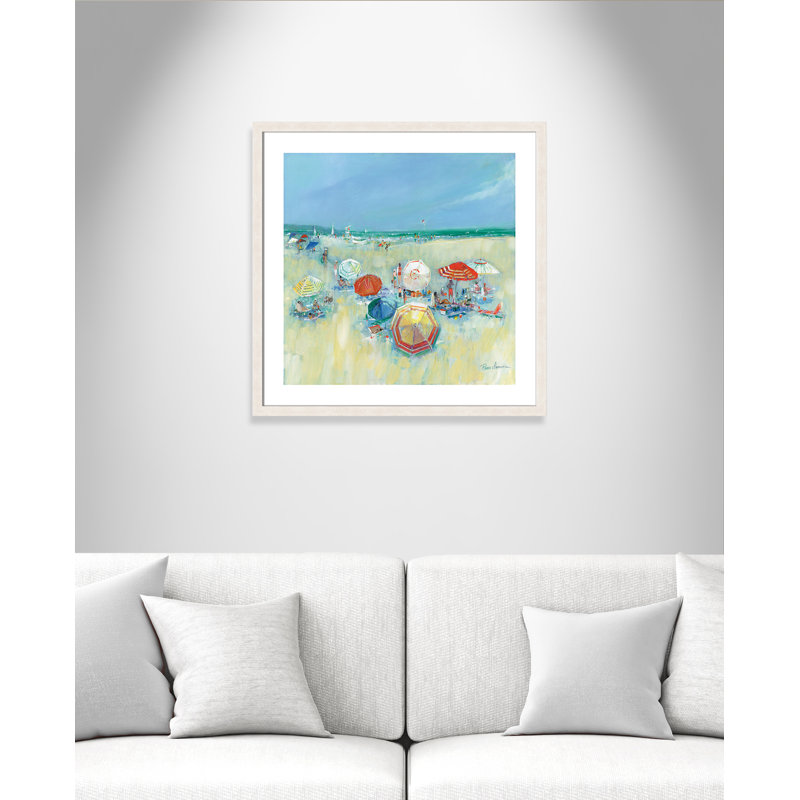 Alaurah «The Shore II», reproduction d'art encadrée, H 28 po x l 28 po x P 1,13 po, Texture grain de bois blanc
