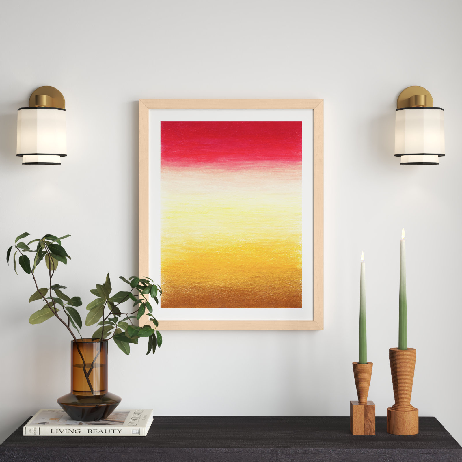 Tie-Dye Sunset by Katy Montica, 24" W x 30" H, Maple
