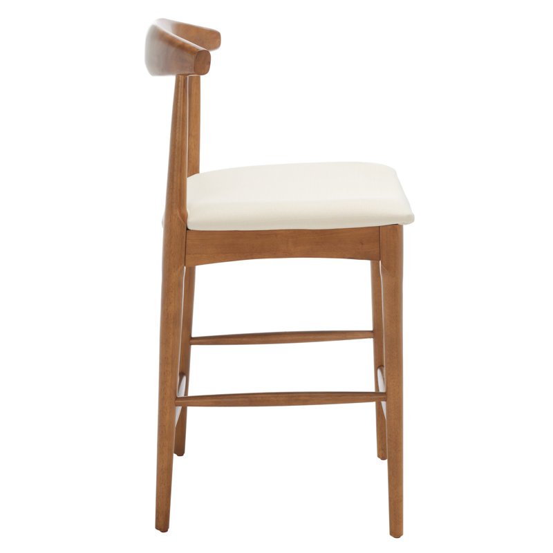 Hank Counter/Bar Stool, Counter Stool (25.67" Seat Height), Walnut, Cream