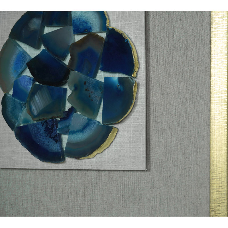 Handmade Glam Landscape & Nature Wall Decor on Crystal, Blue