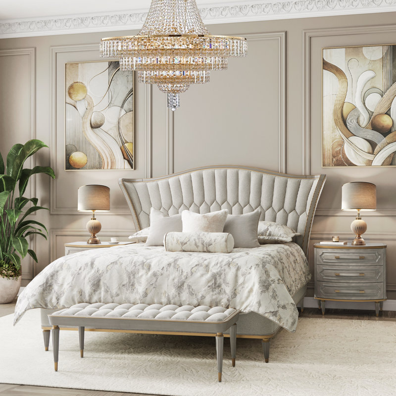 St. Charles Queen Upholstered Bed - Dove Gray, Queen