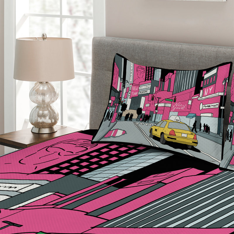 Modern & Contemporary Polyester Coverlet, King Bedspread + 2 Shams