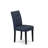5 Piece Kitchen Table Set contain A Dining Table and 4 Dark Navy Blue Polyester Fabric Upholstered Dining Chairs with Stylish Back- Black Finish-300284279-334893536-334893549