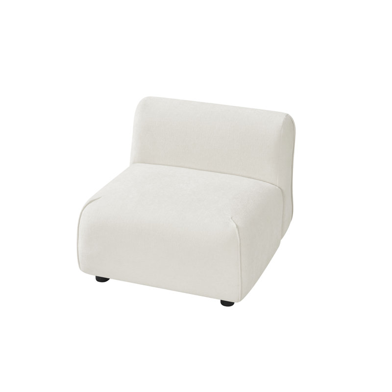 Chaise d'appoint rembourrée en tissu minimaliste Sora, Beige