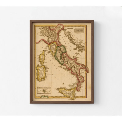 Lakki Italy 1817 By Vintage Maps, Italian Map Print, Antique Map Of Italy, European Map Print, Old Continent Wall Art, Italian Store Decor