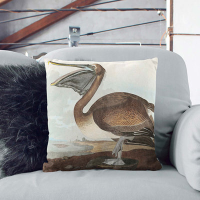 A Brown Pelican Square Throw Cushion