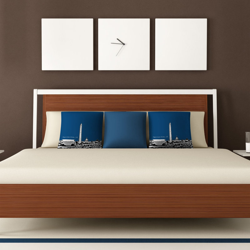 Coussin Bird Ave Washington, 20 po x 20 po, Bleu marine
