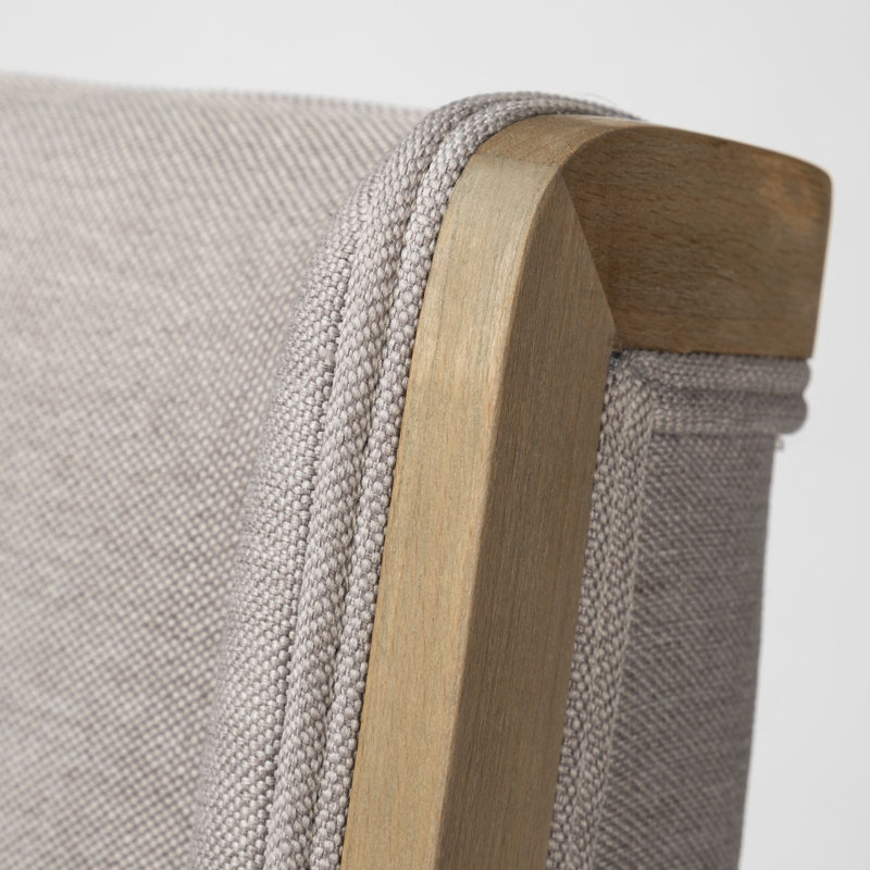 Chaise d'appoint rembourrée en bois massif Maine, Brun pâle